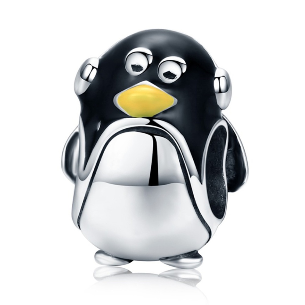 925 Sterling Silver Penguin Earmuffs Winter Charm